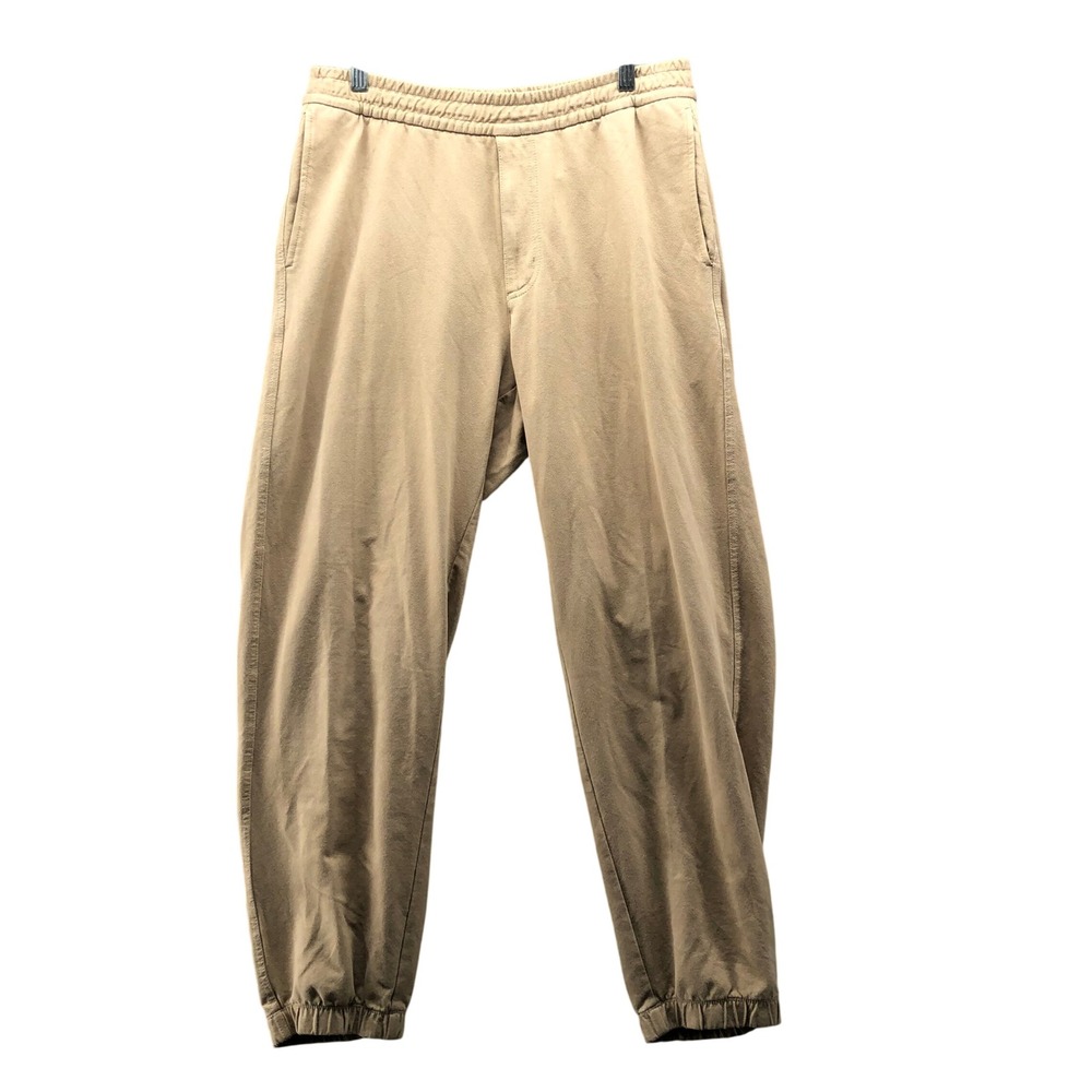 Uniqlo Washed Jersey Jogger Pants Mens M Tan Beige Sweatpants Cozy Loungewear
